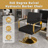 Hydraulic Salon Chair - 360&deg Swivel Barber Stylist Chair with Pump, Non-Tilting Hairdressing Chair W2700P318173