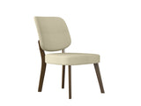 Dellers Mid-Century Modern Upholstered Dining Chairs in Oatmeal with Dark Brown Solid Wood Legs B127P495084