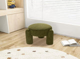 Hugo 20.5" Round Fully Upholstered Ottoman, Moss Green Boucle B2719P238444
