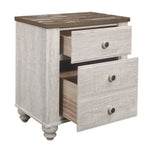 ZUN Transitional-Rustic Style Nightstand Drawers Two-Tone Finish Melamine Board Bedroom Furniture B01146199
