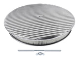 14" x 3" 14 Full Finned Aluminum Round Air Cleaner Air Filter Kit Polished with a Recessed Base and 28755144
