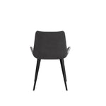 ZUN Modern Dining Chair Living Room Black Metal Leg Dining Chair-Grey-2pcs/ctn W153565882