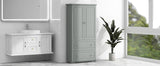 ZUN Wide Bathroom Storage Cabinet, Freestanding Storage Cabinet with Two Drawers and Adjustable Shelf, 93848651