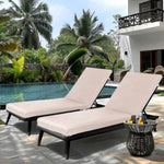 ZUN 2PCS Set Outdoor Lounge Chair Cushion Replacement Patio Funiture Seat Cushion Chaise Lounge W2911P207024