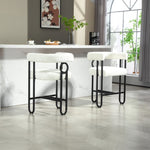 ZUN House Hold Bar Set of 2, Modern Bar Stool with Back, Black Metal Frames, Upholstered Bar W1588P194939