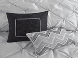 7-Piece King 100% Polyester Pieced Pleated Tufted Comforter Set B035P463170