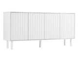 ON-TREND Minimalist Shoe Cabinet with 5 Solid Wood Legs, Cream Style Sideboard Buffet Cabinet with N721P205785K
