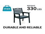 HDPE Outdoor Terrace Dining Chair Set, low maintenance - for gardens, backyards and decks - Black 18729758