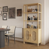 4-layer with double doors Triamcinol board rattan surface 78*35.5*180cm display cabinet original 43966121