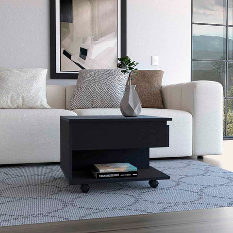 ZUN Luanda Lift Top Coffee Table, Casters, One Shelf -Black B20091883