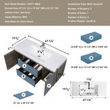 48" Floating Bathroom Vanity with Sink, Modern Wall-Mounted Bathroom Storage Vanity Cabinet with W1573P152703