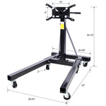 ZUN Folding Engine Stand 2000 LBS Capacity Motor Hoist 360 Degree Adjustable Mounting Head Dolly Mover 99540283