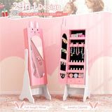 Kids Pink Vanity Set Princess Makeup Dressing Table And Chair Set With Jewelry Armoire 40469027