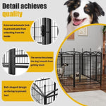 ZUN Dog Playpen Indoor 32 inch 8 Panels Metal Dog Pen Pet Dog Fence Outdoor Exercise Pen with Doors, W368P234000