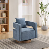 29.1"W Swivel Accent Open Back Chair Modern Comfy Sofa Chair With Weathered Base For Nursery Bedroom W1298P192484