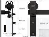 40" Bi-Folding Sliding Barn Door Hardware Kit for 2 Doors,Smoothly&Quietly,Black Track J Shape 89494323