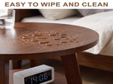 Solid Wood 3-Tier Round End Table, 23.6 Inch Tall Side Table with Storage Shelves, Modern Wood W3204P577551