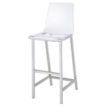 ZUN Clear and Chrome Bar Stools B062P145576