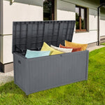 ZUN 113gal 430L Outdoor Garden Plastic Storage Deck Box Chest Tools Cushions Toys Lockable Seat 81601752