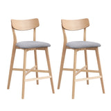 Wooden Bar Chairs Set of 2, Modern Soft Upholstered Kitchen Island Chairs, Counter Height Stool with W2582P197592