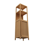 ZUN Large capacity multifunctional bamboo storage cabinet furniture for bathroom and living room W2207P147165