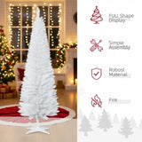 6FT Christmas Tree Slim Pencil Artificial Plant 390 Realistic Branch Tips Plastic Stand White Indoor 68373116