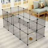 ZUN Pet Playpen, Small Animal Cage Indoor Portable Metal Wire Yard Fence for Small Animals, Guinea Pigs, 26976233