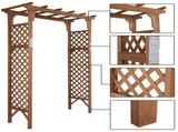 152*60*215cm Beautiful And Practical Flat-Topped Wooden Arch Garden Arch Dark 41343931