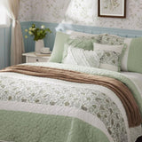6 Piece Cotton Percale Quilt Set with Throw Pillows Full/Queen B035P294112