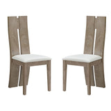 ZUN Dining Chair Set of 2 MDF, sponge .PU Leather Upholstered Cushion Seat Wooden Back Side Chairs Wood W876126496