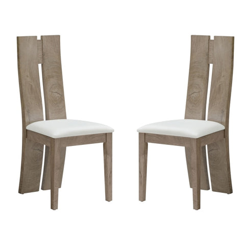 ZUN Dining Chair Set of 2 MDF, sponge .PU Leather Upholstered Cushion Seat Wooden Back Side Chairs Wood W876126496