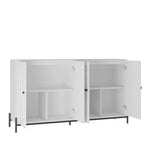 ZUN Storage Cabinet Buffet Cabinet with 2 Cabinet, 4 Doors, Metal Leg, Sideboard Wooden Cabinet, W1321P212601