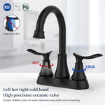 ZUN 2-Handle 4-Inch Matte Black Bathroom Faucet, Bathroom Vanity Sink Faucets with Pop-up Drain and 71309970