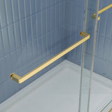 Bypass shower door, sliding door,soft close system, with 5/16" tempered glass and Brushed Gold W2122P225213