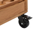 Outdoor Wooden Grill Cart Table with Wheels, Metal Top and Storage, for Patio Backyard Garden BBQ W2640P292929