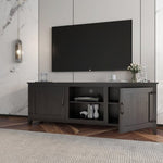 ZUN TV Stand Storage Media Console Entertainment Center,Tradition Black,with doors 49245546