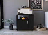 Correy 4-Shelf Microwave Cabinet with Caster Black Wengue B06280097