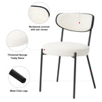 ZUN Modern grey simple teddy velvet dining chair Upholstered chair Family bedroom stool back dressing, 75420580