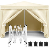 ZUN 10'x10' Folding Canopy with 4 Removable Sidewalls Outdoor Event Shelter UPF 50+ Gazebo Portable W2185P194747