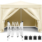 ZUN 10'x10' Folding Canopy with 4 Removable Sidewalls Outdoor Event Shelter UPF 50+ Gazebo Portable W2185P194747