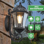 ZUN Outdoor Waterproof Glass Retro Wall Lamp Supports multiple types of light bulbs with light W1340P143700