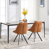 ZUN Dining Chair,Thickened fabric chairs with metal legs Set of 2,Brown W1249P243513