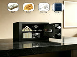 0.6 Cubic Feet Small Safe Box, Fingerprint & Digital Keypad Lock, Steel Security Cabinet for 47790549
