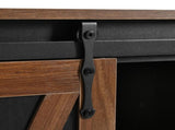 K&K 55.5" Farmhouse Kitchen Island with Drop Leaf, Kitchen Storage Island with Barn Door, Power N707P288229B