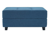 Navy Blue Tufted Ottoman, Fabric Upholstered Footrest with Wood Legs, 28.86"L Indoor Ottoman for N779P445624N