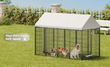 Large Dog Kennel Outdoor Pet Pens Dogs Run Enclosure Animal Hutch Metal Coop Fence with Roof Cover. W1820P296149