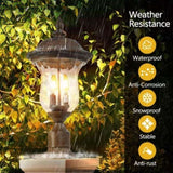 Vintage Outdoor Lamp Post Light, Waterproof Garden Patio Lantern with Clear Glass Shade, Classic W1340P209949