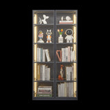 ZUN Best selling new design double door metal glass display storage cabinet with light strip for living W2385P152311