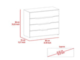 Lynbrook 4-Drawer Dresser White and Light Oak B06280070