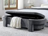Chenille Upholstered Bench with Large Storage Space for the Living Room, Entryway and Bedroom,Grey, W48790041